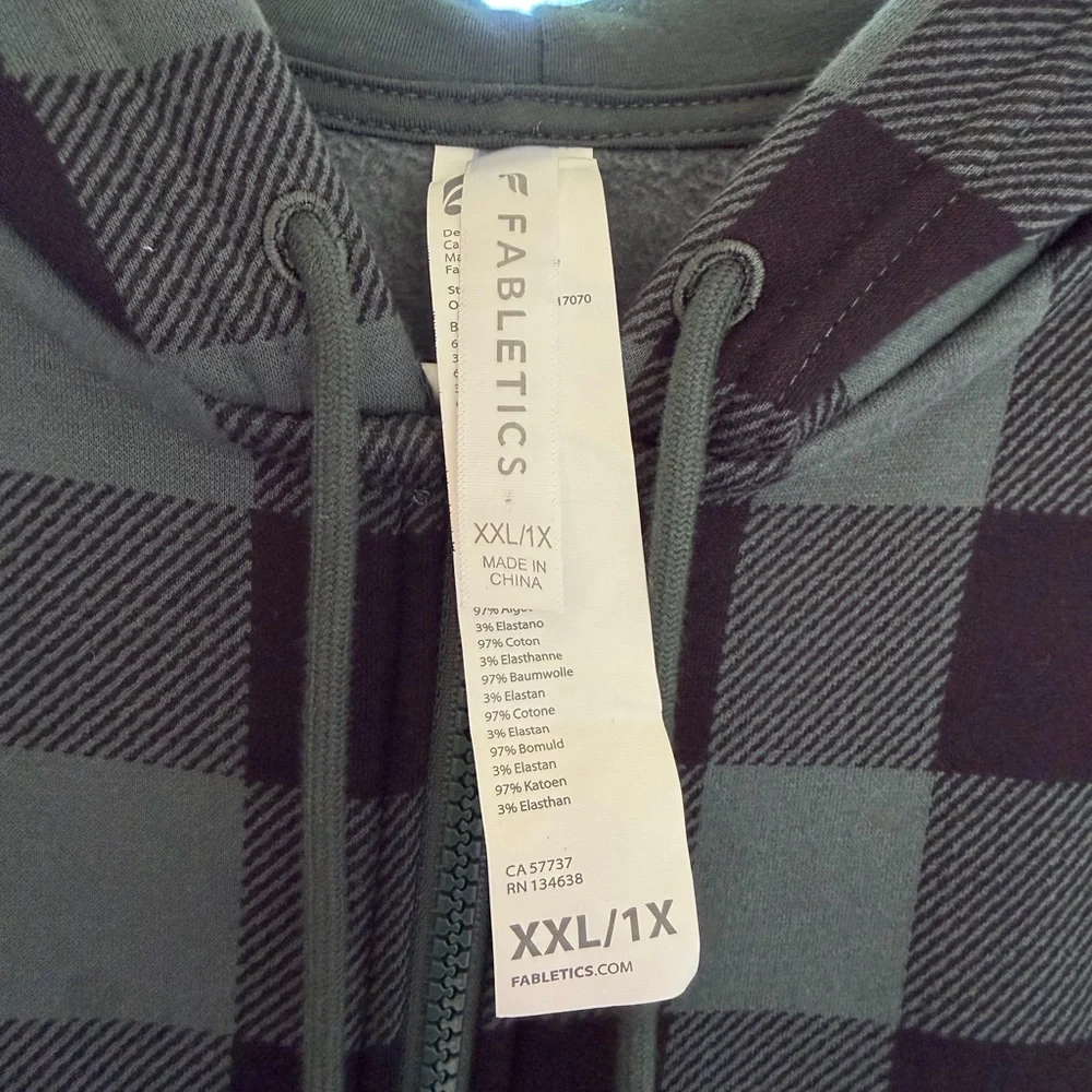 Fabletics Black and Green Checkered Onesie - Picture 2 of 4